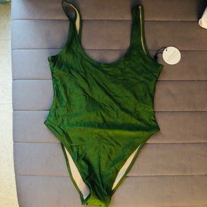 Green metallic one piece